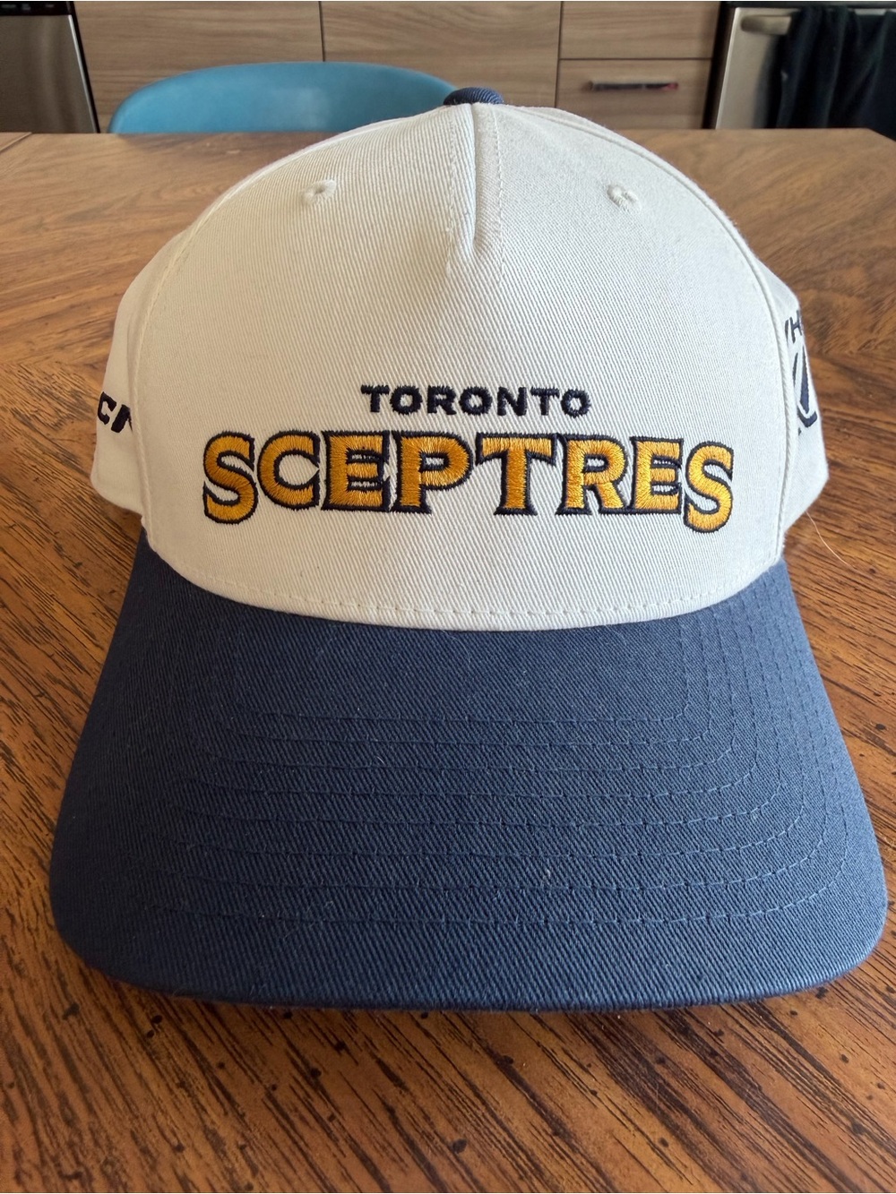 CCM Toronto Sceptres White and Navy Baseball Cap with Yellow Embroidery